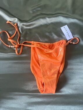 PacSun Orange Shimmery Bikini Bottom with Side Ties